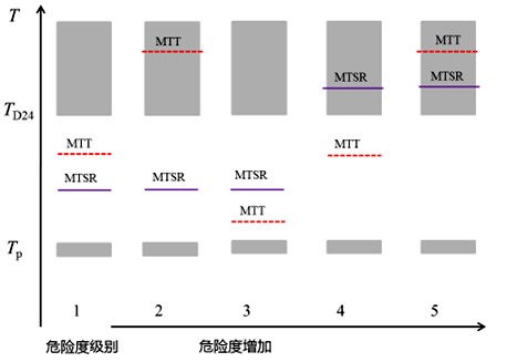 根据Tp、MTSR、MTT和TD244个温度水平对危险度分级